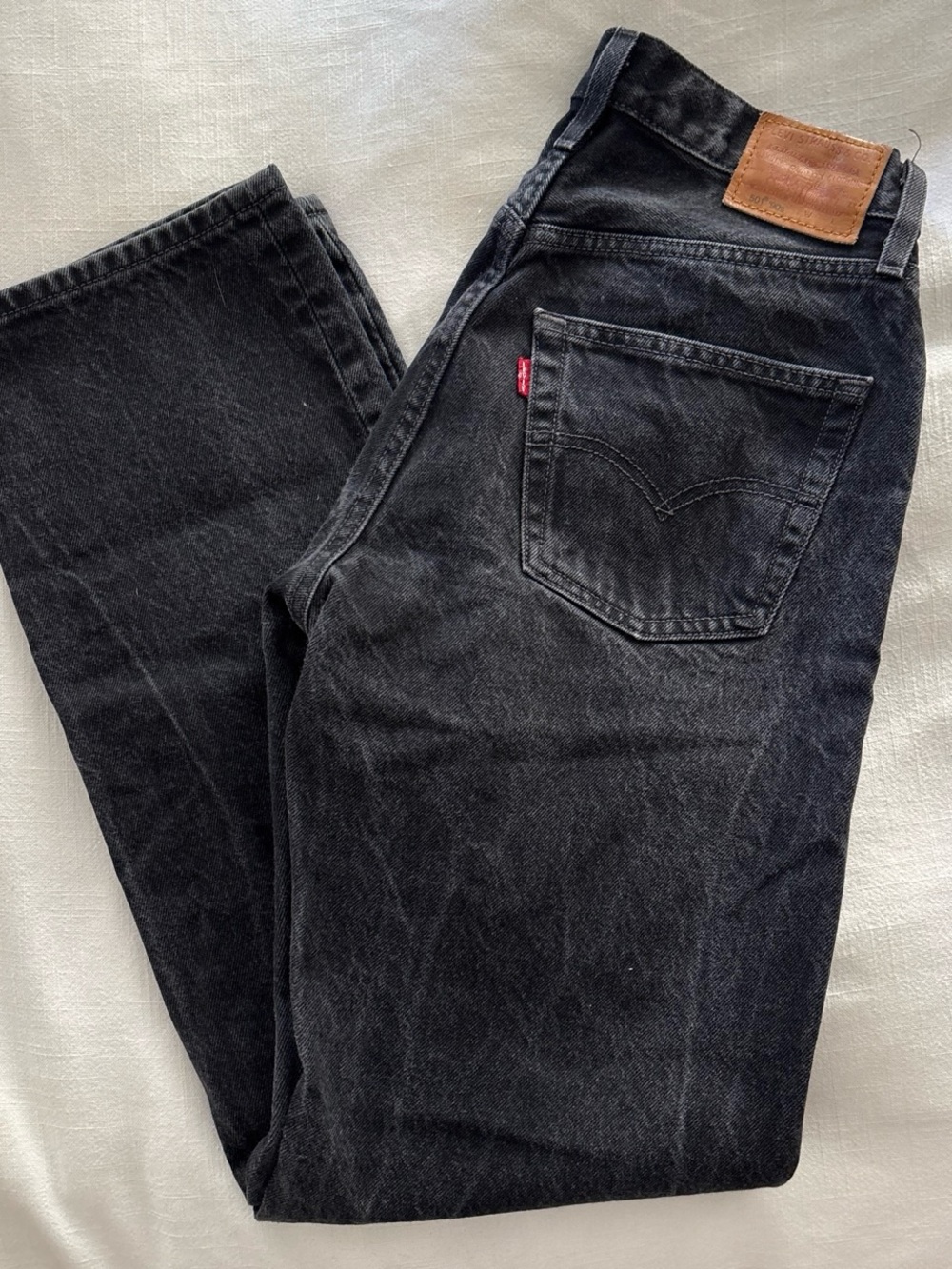 Levi's Black Straight Women's Jeans with Leather Patch